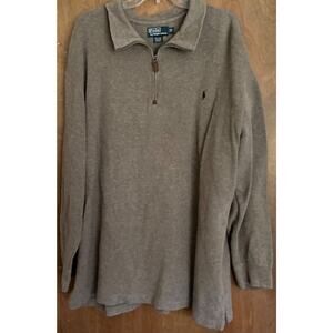 Polo By Ralph lauren Men's Brown Pullover Long Sleeve Sweater 2XB 100% Cotton